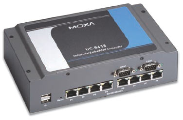 MOXA UC-8418 -  RISC   8 serial , 3 LAN, 12 DIO, 2 CAN , CompactFlash, USB