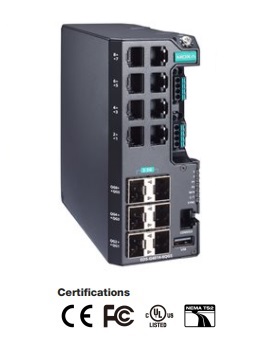 MOXA MDS-G4012 - 12G портові компактні Layer 2 full Gigabit модульні індустріальні керовані Ethernet комутатори