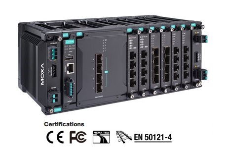 MOXA MDS-G4012 - 12G портові компактні Layer 2 full Gigabit модульні індустріальні керовані Ethernet комутатори